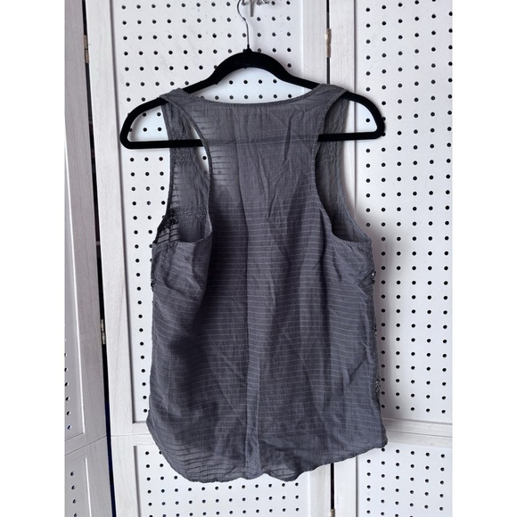 American Eagle Outfitters Black & Gray Sequin Tank Top Size 8 Cotton Rayon - Picture 5 of 5